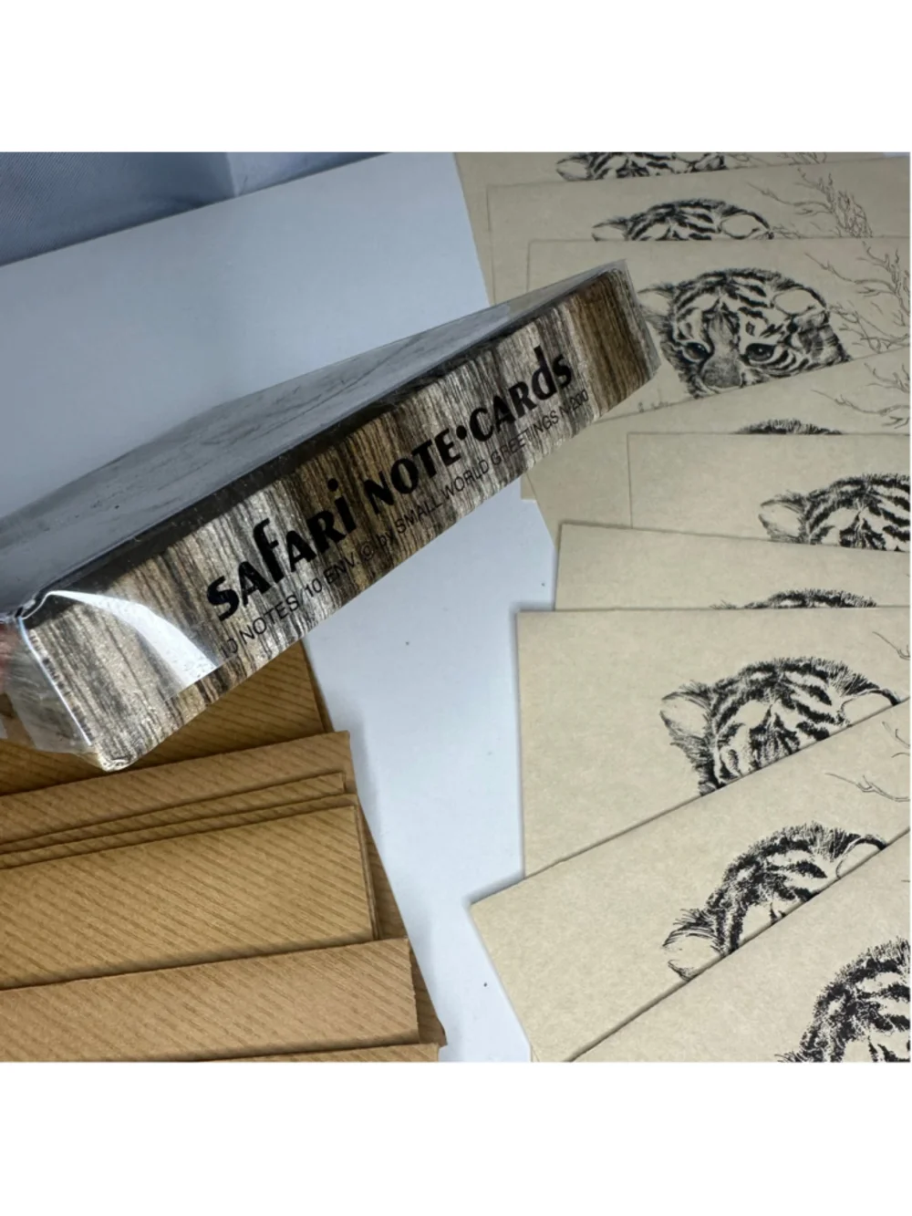 Vintage Safari Blank Note Cards Set of 10 by Small World Greetings Stationery